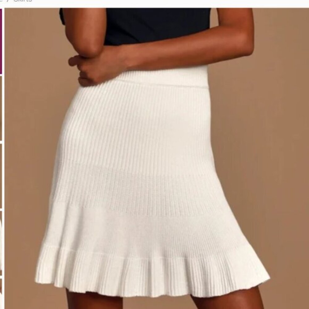 FREE PEOPLE Ivory Knit Skirt Size Small NWT